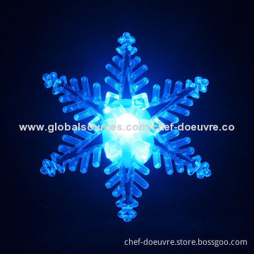 Christmas Suction Cup Snowflake, #5 with Color Changing LED